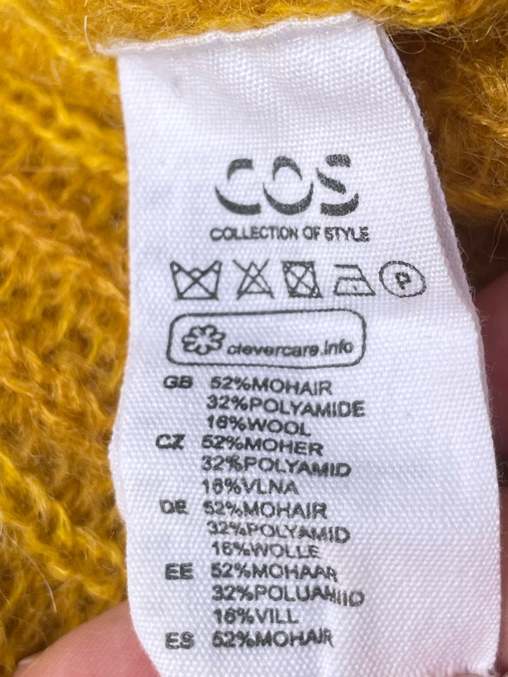 COS Yellow Gradient Mohair Wool Sweater Relaxed Knit - Picture 8 of 8
